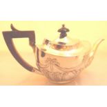 Hallmarked silver teapot by H Matthews, Birmingham 1908,