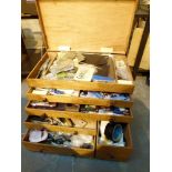 Aeroplane model makers toolbox with toys plus construction parts