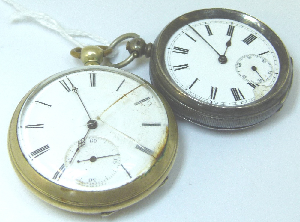 Hallmarked silver gentlemans fob watch and a nickel cased fob watch