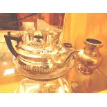 Collection of silver plate including tea set,