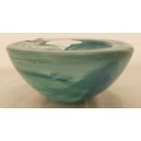 Heavy green Norwegian glass bowl,
