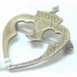 Hallmarked silver First World War Irish Guards sweetheart brooch