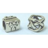 Two Sterling silver Pandora style charms