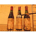 Three half bottles of Paul Bouchard Nuits St Georges wine