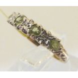 9ct gold peridot and diamond half eternity ring,