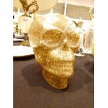 Glass opaque skull ornament