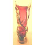 Murano twisted glass vase,