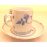 Blue and white Chinese coffee can and saucer, circa 1790,