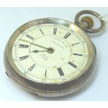 Chester hallmarked silver open face crown wind pocket watch, movement signed Percy A Thomas,