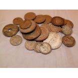 Mixed World coinage, mainly silver including a 1906 florin,