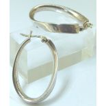 Sterling silver heavy hoop earrings