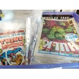 Approximately 80 Marvel comics mainly 1970's and approximately 100 comics mainly Hulk