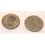 1690 farthing and a further example possibly 1677
