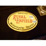 Cast iron Royal Enfield sign,