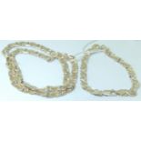 Sterling silver fancy chain and bracelet set