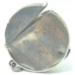 Sterling silver antique 1909 circular vesta case