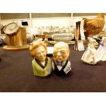 Two Toby jugs Margaret Thatcher and Winston Churchill,