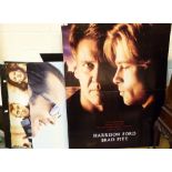 Collection of free standing film advertising sets including George Clooney,