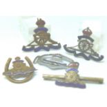 Collection of military sweetheart brooches