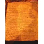 18thC Bible with practical observations, missing three pages of early Genesis,