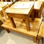 Hardwood coffee table and a hardwood side table