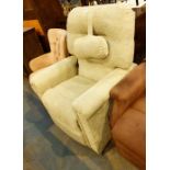 Upholstered electric recliner armchair