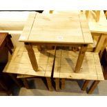 Five nesting Mexican pine tables