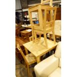 Pine kitchen table and four chairs