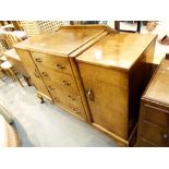 Large Art Deco sideboard twin outer cupboards and four central drawers,