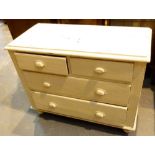 Large two short over two long painted pine chest of drawers