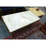 Two retro style onyx topped coffee table