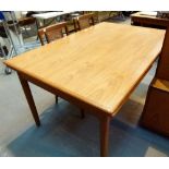 G Plan teak draw leaf table and four cha