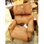 Upholstered electric recliner armchair
