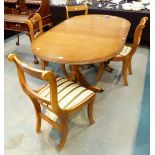 Modern extending yew dining table with f