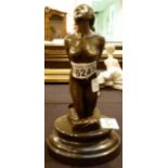 Bronze figurine of a kneeling nude, H: 2