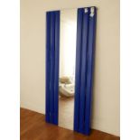 Contemporary tall blue radiator with integral full length mirror H: 160 cm