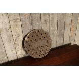 A quantity of 3 coal hole covers with lattice designed top