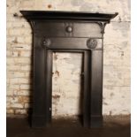 Art Nouveau cast iron fireplace missing canopy and fret H: 127 W: 100