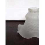 Victorian frosted glass shade with embossed petal detail H: 10 cm