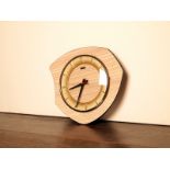 Retro formica veneer wood effect wall mounted clock H : 25 W : 28 cm