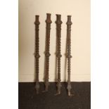 Victorian cast iron barley twist spindles H: 81 cm (4 itens)