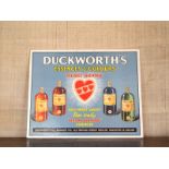 Retro cardboard 'Duckworths & Co' Manchester advertisement signs H : 36 cm W : 44.