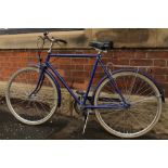 Mid Century steel bicycle in blue with 3 gear set,