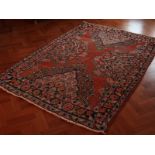 Antique Persian Farahan rug coming with 3 outer border designs and 4 large floral motifs 205 x 140