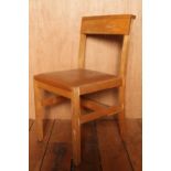 Antique beech church chair coming with tan cushion pad H : 83 W : 43 cm