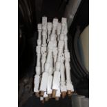 Victorian painted pine spindles in white H: 74 cm