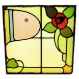 Stained glass panels with rose decoration 50 x 50 cm