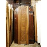 Antique teak Indonesian dado height panelling with spiritual carvings H: 212 W: 58 cm