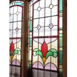 Large stained glass panel window H: 261 W: 136 cm