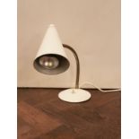 1950's steel table lamp in white,